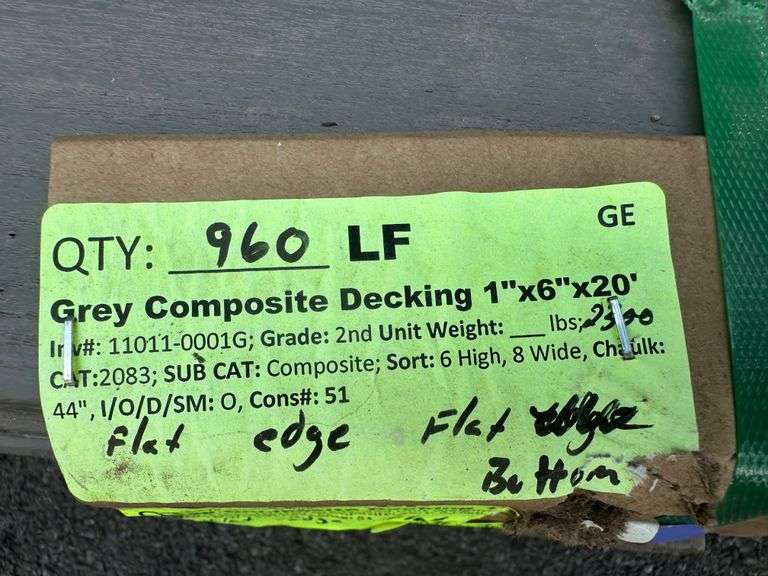 Grey Composite Decking 1"x6"x20'
