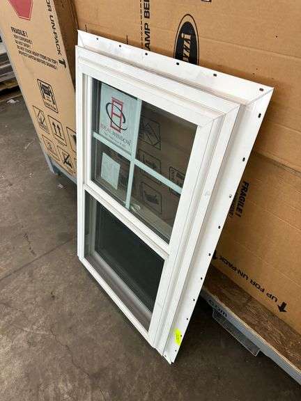 White Vinyl Double Hung 4 Lite Window 24"x36"