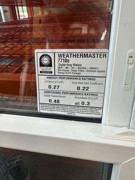 White Vinyl Double Hung Window  23 3/4"x37 1/4"