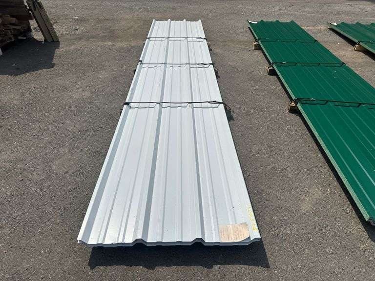 White Corrugated Metal R-Panel 3'x16'