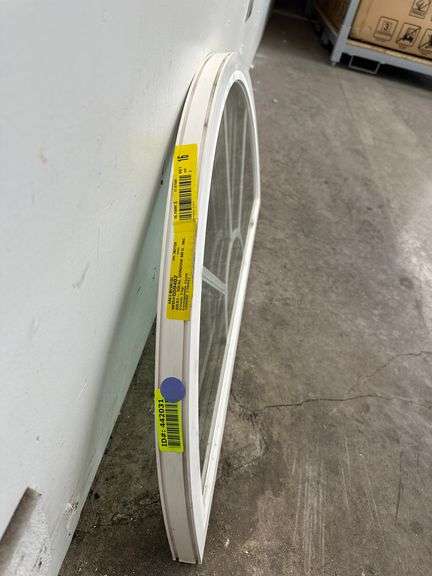 White Vinyl Circle Top Window 35.75"x17.875"