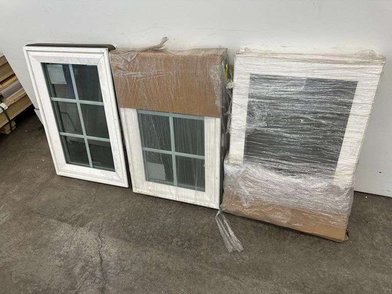 3 White Vinyl 6 Lite Beveled Casement Windows 20"x30"