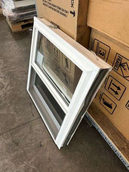 White Vinyl Double Hung Window 29 1/4"x29 1/4"