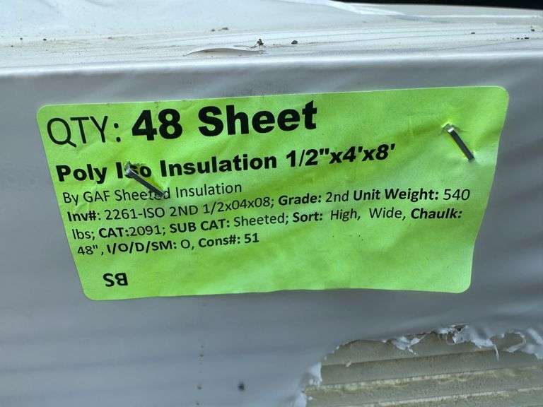 Poly ISO Insulation 1/2"x4'x8'