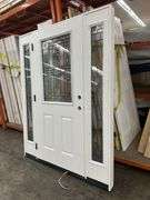 Fiberglass Decorative Entrance Door 36"x80", 2 Side Lites, Right Hand