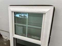 3 White Vinyl 4 Lite Double Hung Windows 21 1/2"x31 3/4"