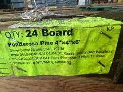 Ponderosa Pine Dimensional Lumber 4"x4"x6'