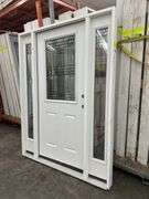 Fiberglass Decorative Entrance Door 36"x80", 2 Side Lites, Left Hand