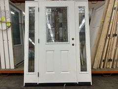 Fiberglass Decorative Entrance Door 36"x80", 2 Side Lites, Right Hand