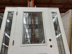 Fiberglass Decorative Entrance Door 36"x80", 2 Side Lites, Right Hand