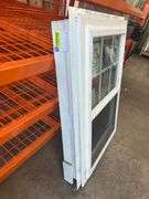 White Vinyl 6 Lite Double Hung Window  26 5/8"x 38 1/8"