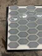 Jade Grey Hex Glass Mosaic Tile 13"x10"