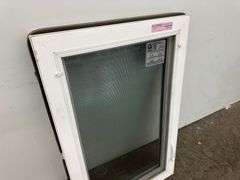White Vinyl Beveled Casement Window 23 3/4"x37 1/2"
