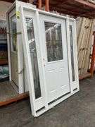 Fiberglass Decorative Entrance Door 36"x80", 2 Side Lites, Right Hand