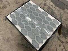 Jade Grey Hex Glass Mosaic Tile 13"x10"
