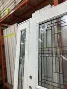 Fiberglass Decorative Entrance Door 36"x80", 2 Side Lites, Left Hand