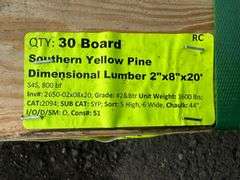 Southern Yellow Pine Dimensional Lumber 2"x6"x20'