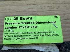Pressure Treated Dimensional Lumber 2"x10"x10'
