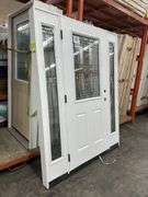 Fiberglass Decorative Entrance Door 36"x80", 2 Side Lites, Right Hand