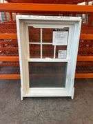 White Vinyl 6 Lite Double Hung Window  26 5/8"x 38 1/8"