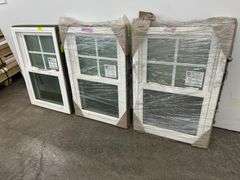 3 White Vinyl 4 Lite Double Hung Windows 21 1/2"x31 3/4"