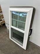 3 White Vinyl 4 Lite Double Hung Windows 21 1/2"x31 3/4"