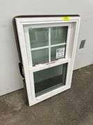 3 White Vinyl 4 Lite Double Hung Windows 21 1/2"x31 3/4"