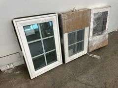 3 White Vinyl 6 Lite Beveled Casement Windows 20"x30"