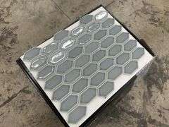 Jade Grey Hex Glass Mosaic Tile 13"x10"