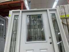 Fiberglass Decorative Entrance Door 36"x80", 2 Side Lites, Left Hand