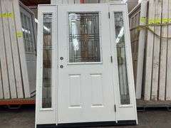 Fiberglass Decorative Entrance Door 36"x80", 2 Side Lites, Left Hand