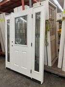 Fiberglass Decorative Entrance Door 36"x80", 2 Side Lites, Left Hand