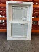 White Vinyl Double Hung Window With Mini Blinds 20"x30"