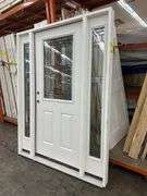 Fiberglass Decorative Entrance Door 36"x80", 2 Side Lites, Right Hand