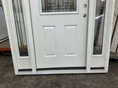 Fiberglass Decorative Entrance Door 36"x80", 2 Side Lites, Left Hand