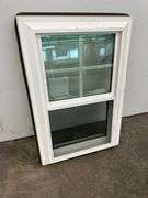 3 White Vinyl 4 Lite Double Hung Windows 21 1/2"x31 3/4"