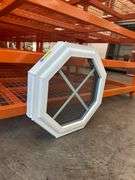 Cherry/White Vinyl Octagonal Window 21.5"x21.5"