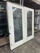 White Exterior Full Glass Double Patio Door 72"x80"