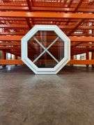Cherry/White Vinyl Octagonal Window 21.5"x21.5"