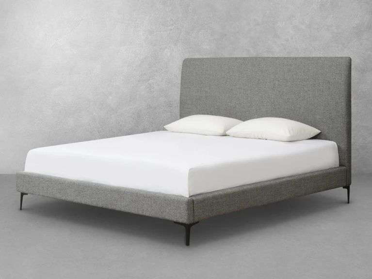 Abbyson Evella Upholstered Bed - Gray - King