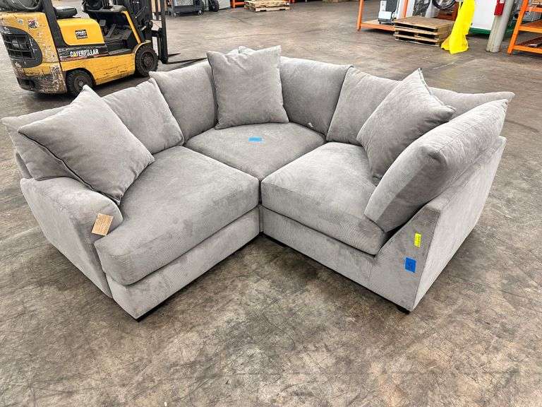 Macys 3pc Corduroy Fabric Sectional