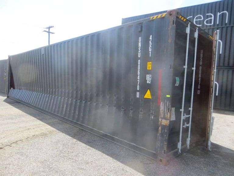 Container Dropped 40' Storage Container - Dropped - Rip and Heavy Damage On Left Side ...