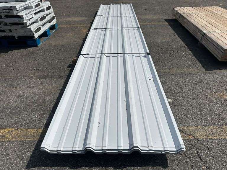 White Corrugated Metal R-Panel 3'x16'