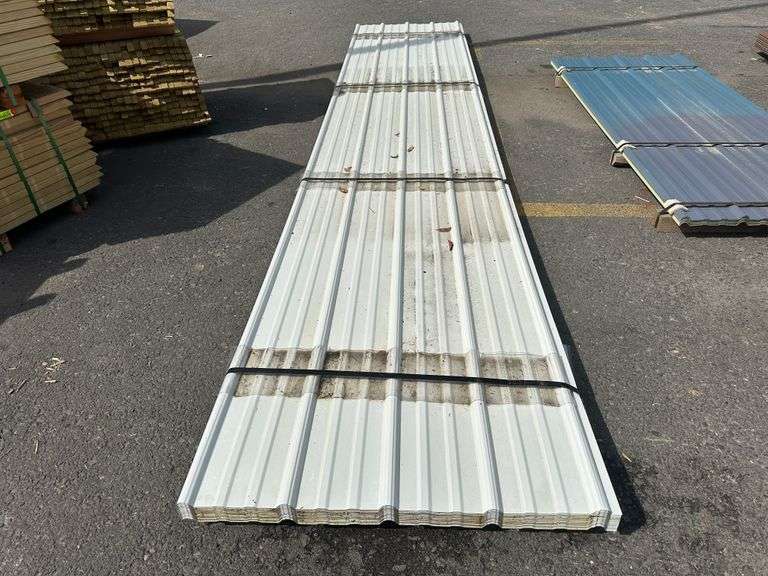 White Corrugated Metal Panel 3'x16'