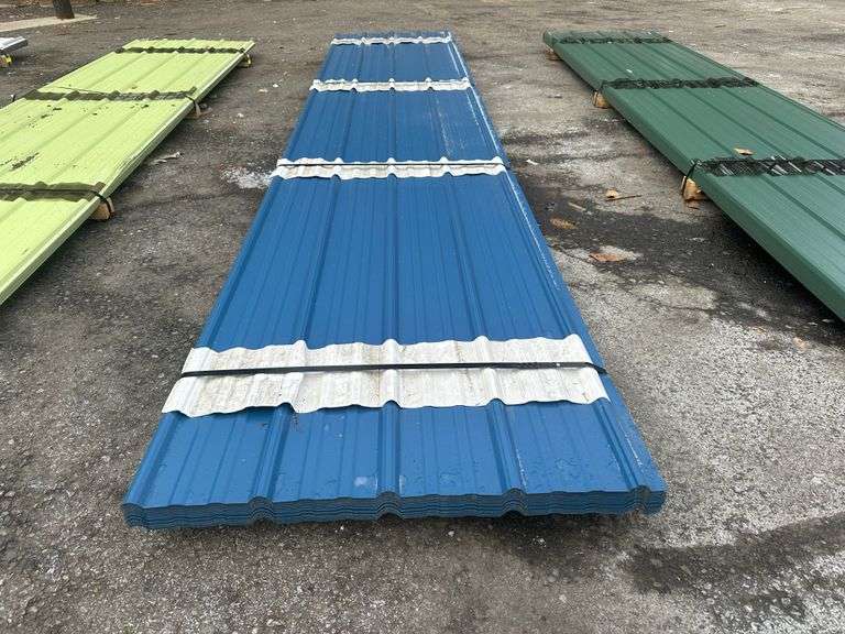 Blue Corrugated Metal Panel 3'x16'