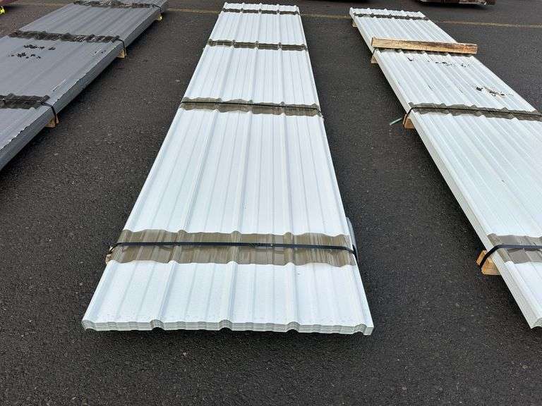 White Corrugated Metal Panel 3'x16'