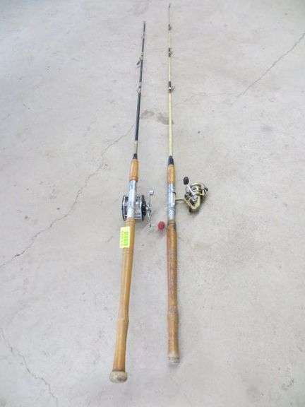 Pay Lake Rods (2) Lake Rods w/ Bait Cast & Spinning Reels - Lambrecht Auction, Inc.