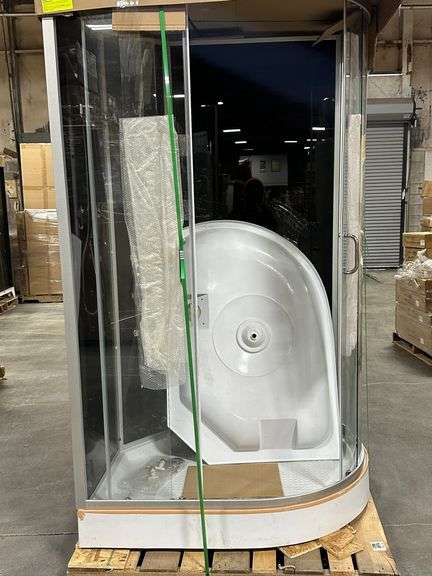 Assembled Black Luxury Shower 34"x48" LHD, Jetted, With Many Accessories