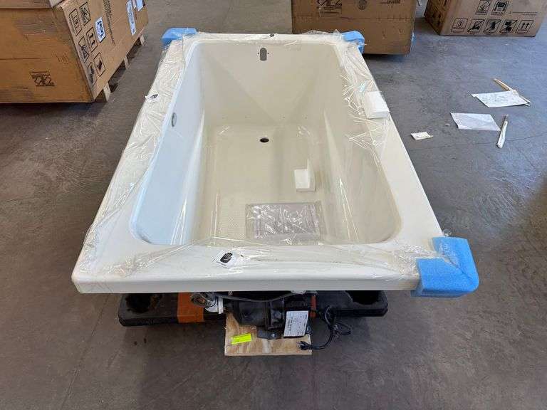Primo Pure Air 60 in. X 36 in. Rectangular Air Bath Bathtub with Left Drain in Oyster