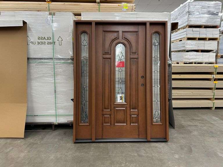 Classic Exterior Fiberglass 1-3-1 280D Center Arch with 2 Matching Sidelites Door LH